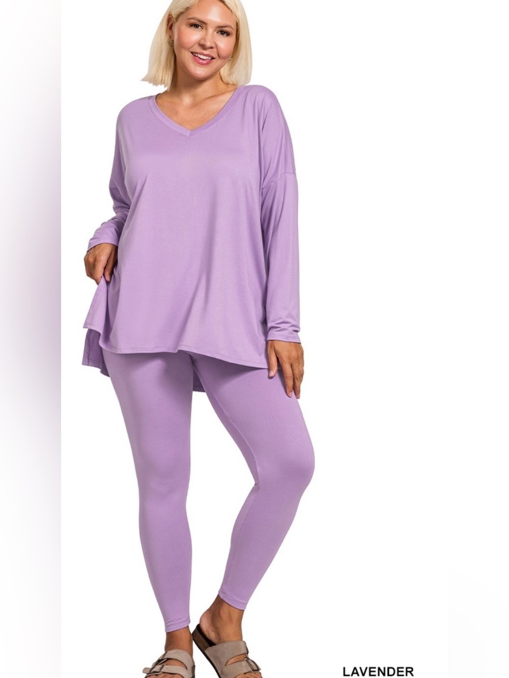 NEW!Plus Size Lavender brushed soft microfiber loungewear set Size 3X